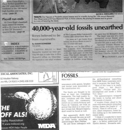 40,000 Year Old Fossils, OC Register